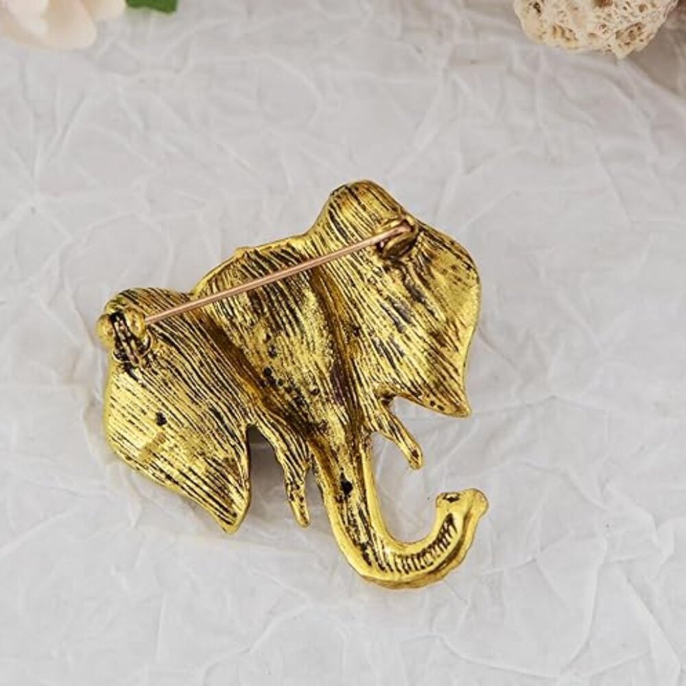 NWOT - Elephant Shining Rhinestones Brooch & 3D Floating Jewelry Display Case - Picture 3 of 6